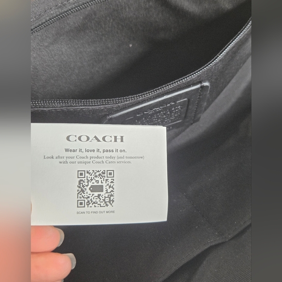 NWT Coach Black Leather Court Backpack In Large - Picture 9 of 16